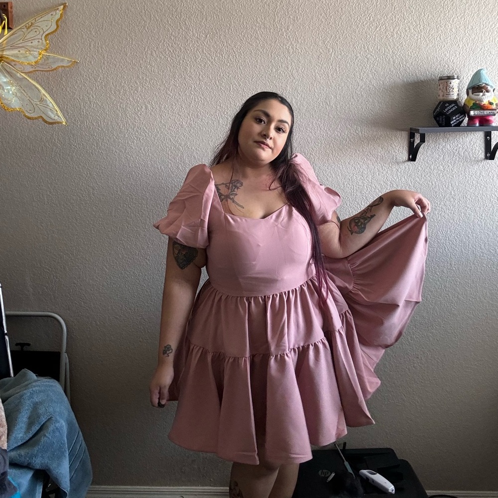 Elegant Pink Mini Dress